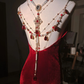 Burgundy Exquisite Mermaid Spaghetti Strap Beaded Velvet Long Party Dress Cocktail Dress(No accessories) SH3593