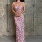 Dusty Pink Spaghetti Straps Sweetheart Sleeveless Long Mermaid Prom Dress With Appliques SH8531