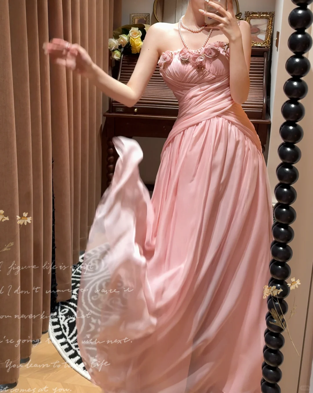 Classy A Line Sweetheart Neck Floral Chiffon Long Prom Dresses SH4634