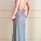 Sexy Mermaid Straps Blue Lace Pink Chiffon Long Prom Dress Wedding Guest Dress SH5504