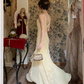 Vintage Yellow Mermaid Spaghetti Strap Beaded Chiffon Prom Dress Wedding Guest Dress SH4499
