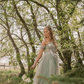 2025 New A Line Off the Shoulder Appliques Tulle Long Prom Dress Evening Dress SH2228
