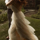 Apricot Ball Gown Spaghetti Strap Layered Tulle Prom Dress Wedding Guest Dress SH4750