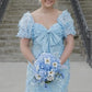 Glamorous Mermaid Sweetheart Blue Long Prom Dress with Appliques SH7773