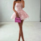 Gorgeous A Line Sweetheart Pink Short Homecoming Dress with Appliques SH7751