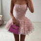 Gorgeous A Line Sweetheart Pink Short Homecoming Dress with Appliques SH7751