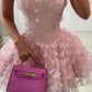Gorgeous A Line Sweetheart Pink Short Homecoming Dress with Appliques SH7751