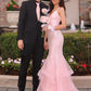 Gorgeous Mermaid Spaghetti Straps Pink Long Prom Dress with Embroidery SH8107