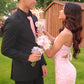 Gorgeous Mermaid Spaghetti Straps Pink Long Prom Dress with Embroidery SH8107