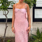 Gorgeous Sheath Spaghetti Straps Pink Long Prom Dress with Lace SH7616