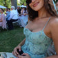 Sage Green Mermaid Spaghetti Strap Sequin Beaded Tulle Long Prom Dress SH8192