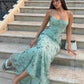 Sage Green Mermaid Spaghetti Strap Sequin Beaded Tulle Long Prom Dress SH8192