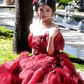 Burgundy Ball Gown Off the Shoulder Beaded Floral Organza Graduation Ball Gown 18th Birthday Dress SH4982