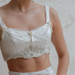 Two Piece A Line Straps Beaded White Satin Prom Dress Wedding Dress SH6432