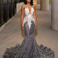 Charming Sequins Mermaid Evening Dress Long Prom Dress SH976
