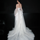 Princess Romantic Ball Gown Puff Sleeve Lace Applique Tulle Long Wedding Dress SH6620
