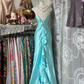 Simple Vintage Mermaid Straps Ruffle Satin Open Back Long Prom Dress SH5253
