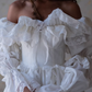 Princess A Line Long Sleeve White Satin Lace Birthday Dress Evening Dress SH2797