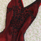 Vintage Black Chiffon Beaded Burgundy Satin Short Prom Dress Homecoming Dress SH7417