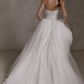Sweety A Line Strapless White Lace Tulle Long Wedding Dress SH6035