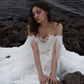 Ethereal Pretty A Line Exquisite White Chiffon Prom Dress Wedding Dress SH6684