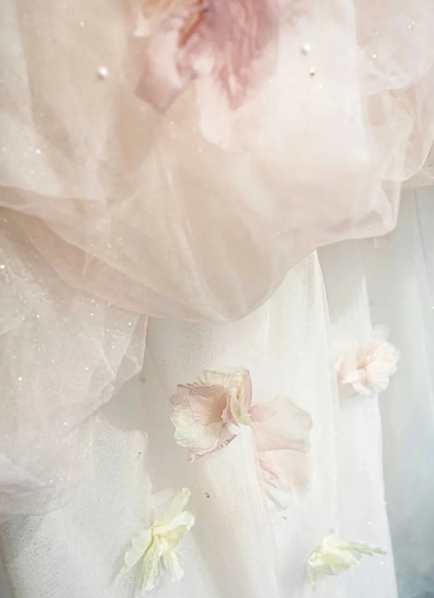 Floral A Line Off the Shoulder Pink Tulle Party Dress Evening Dress SH3374