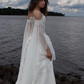 Ethereal Pretty A Line Exquisite White Chiffon Prom Dress Wedding Dress SH6684