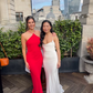 Simple Red Sheath Halter Satin Long Prom Dress Evening Dress SH1747