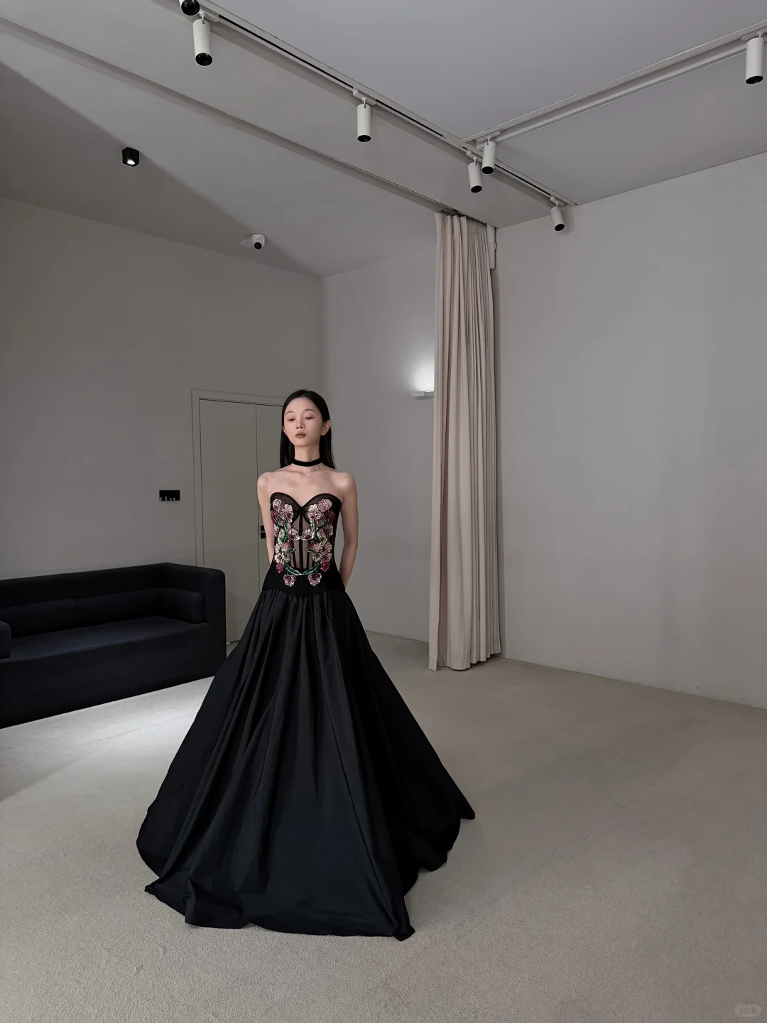 Exquisite A Line Sweetheart Neck Beaded Satin Long Prom Dress Evening Dress SH7714