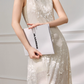 White A Line Round Neck Print Floral Chiffon Prom Dress Outfits SH4734