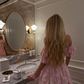Sweety Pink A Line Off the Shoulder Print Chiffon Short Homecoming Dress Outfits SH6495