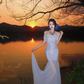 Gentle Purple Mermaid Off the Shoulder Tulle Long Prom Dress Party Dress SH5021