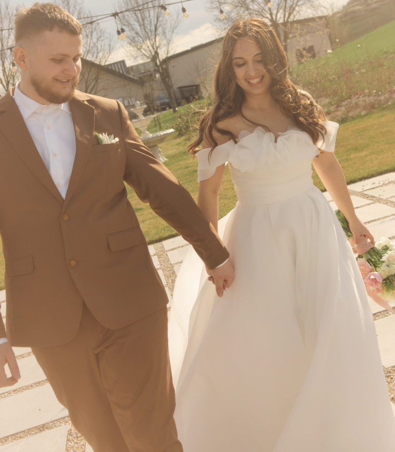 Flowy White Organza A Line Off the Shoulder Wedding Dress SH6028