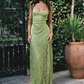 Elegant Green Lace Long Prom Dress Evening Gown SH1226