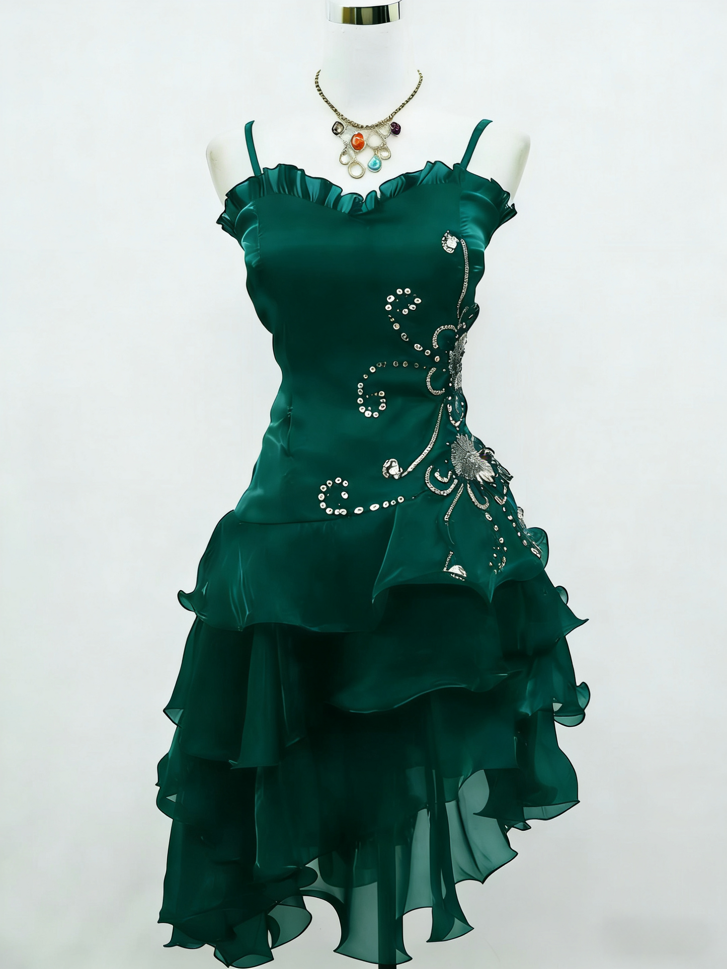 Black Chiffon Beaded Mini Satin Short Prom Dress Homecoming Dress  SH1022