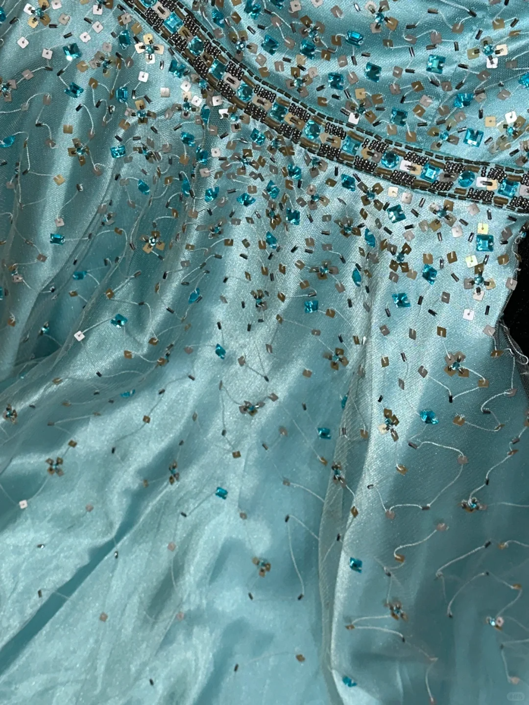 Stunning A Line Sweetheart Neck Beaded Blue Tulle Satin Party Dress Wedding Guest Dress SH3139