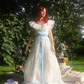 Princess A Line Off the Shoulder Embroidered White Tulle Party Dress Evening Dress SH2780