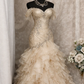 Blue Dreamy Mermaid Exquisite Beaded Layered Ruffle Tulle Prom Dress Evening Gown SH5422