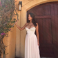 Elegant A Line Sweetheart Neck White Pleated Satin Prom Dress Party Dress SH4608