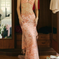 Red Spaghetti Straps Lace Beading Gorgeous Mermaid Evening Dress SH1204