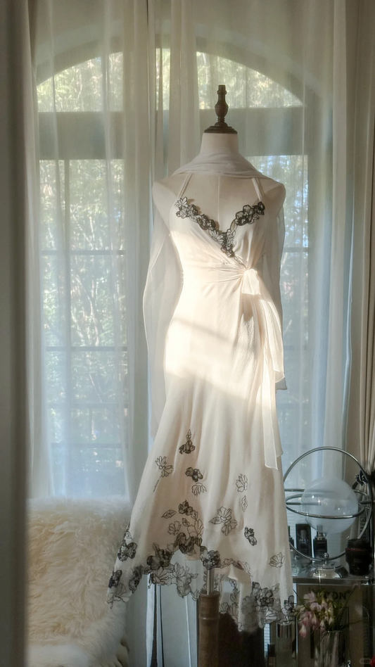 Gentle Mermaid Halter Appliques White Chiffon Short Party Dress Cocktail Dress SH2944