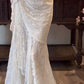 Vintage Mermaid Long Sleeve White Lace Long Prom Dress Wedding Dress SH5159