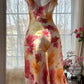 Flowy Mermaid Spaghetti Strap Print Flower Beaded Chiffon Party Dress SH3291