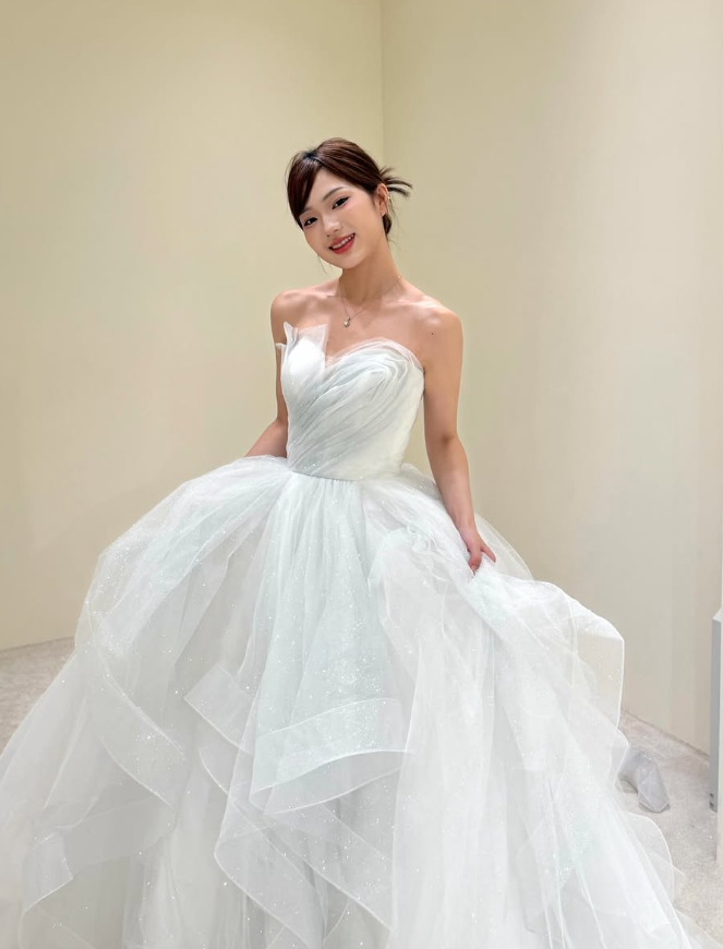 Sweety Ball Gown Strapless Ruffle Sequin White Tulle Prom Dress Evening Dress SH5105