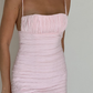 Elegant Sheath Spaghetti Strap Light Pink Satin Long Prom Dress Evening Dress SH2302