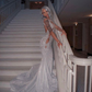 Shining Silver Mermaid Long Sleeves Prom Dress SH974