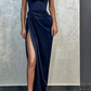 Black Mermaid Spaghetti Straps Cheap Long Evening Prom Dresses SA752