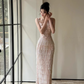 Exquisite Sheath Spaghetti Strap Beaded Tulle Prom Dress Evening Dress Party Dress SH4091