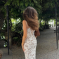 Stunning Sheath Spaghetti Strap White Lace Long Prom Dress Evening Dress SH2297