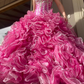 Vintage Uniques Beaded Ball Gown Layered Pink Organza Prom Dress Evening Dress SH5904